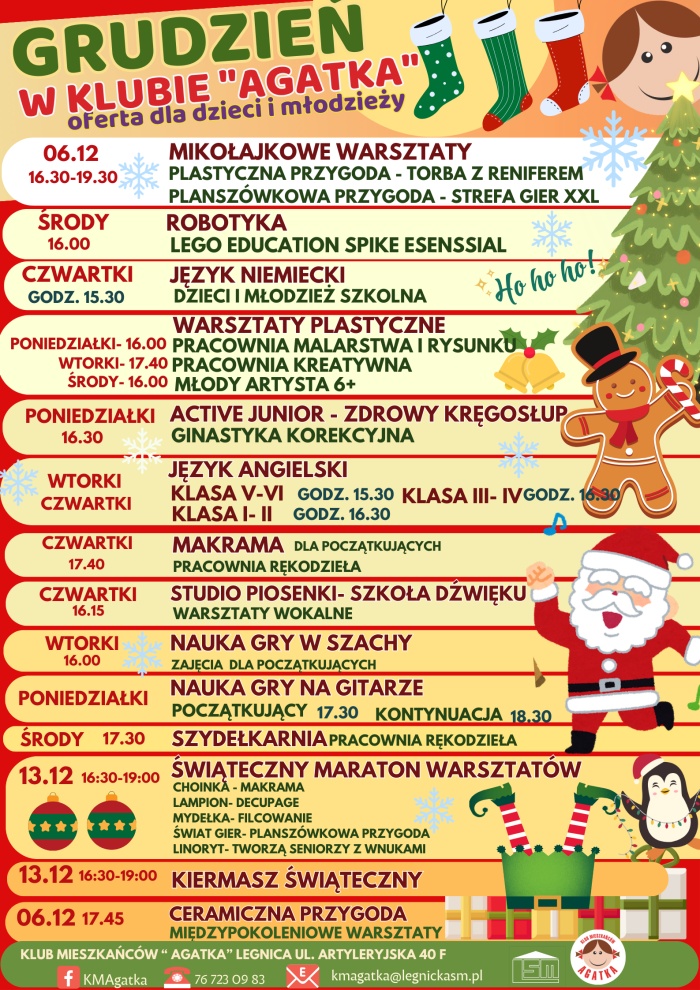 Świąteczny grudzień - oferta dla dzieci i młodzieży.