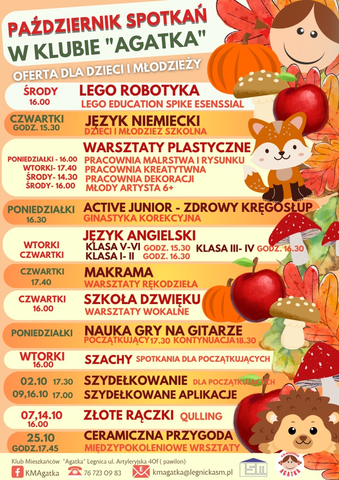 Październik spotkań w KM Agatka (oferta dla dzieci)